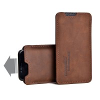 Almwild iPhone Xr-Hülle BREIT: iPhone+Backcase. Sattlerschorsch in Braun